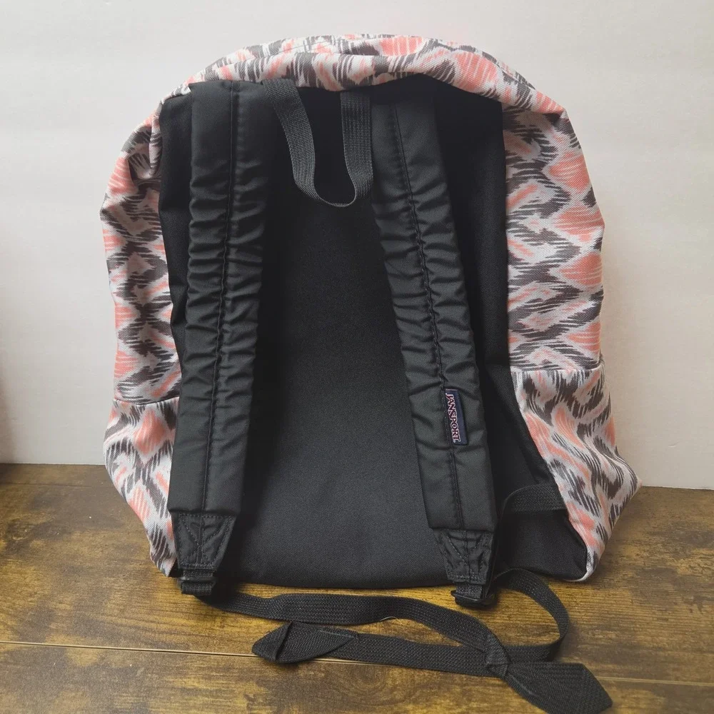 Trans JanSport SuperMax Backpack Pink Gray Southwest Ikat Aztec School Bag 15